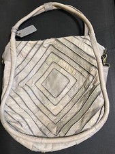 Monserat De Lucca Leather And Cloth Large Tote Bag Bohemian Style In Gray