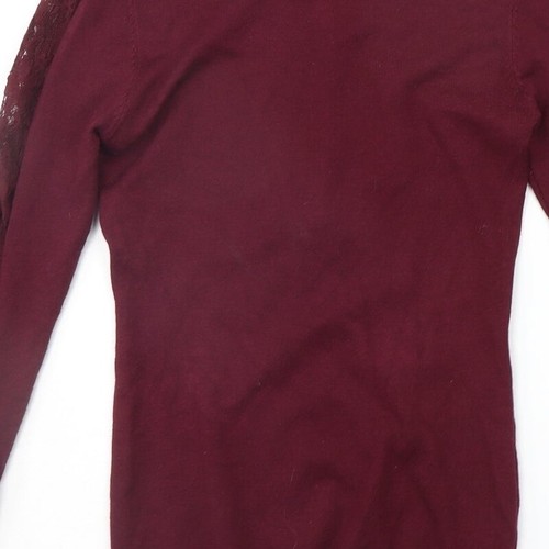 Apricot Womens Purple Round Neck Viscose Blend Jumper Size 8 - Picture 11 of 12