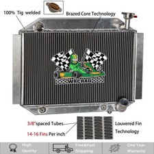 Aluminum Radiator Fit 1955-1960 1956 1957 Chevrolet Corvette 350 V8 4.6l 4.3l At