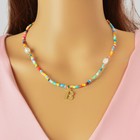 Bohemian Style Handmade Colourful Seed Beads Letter Charm Collar Ethnic Necklace