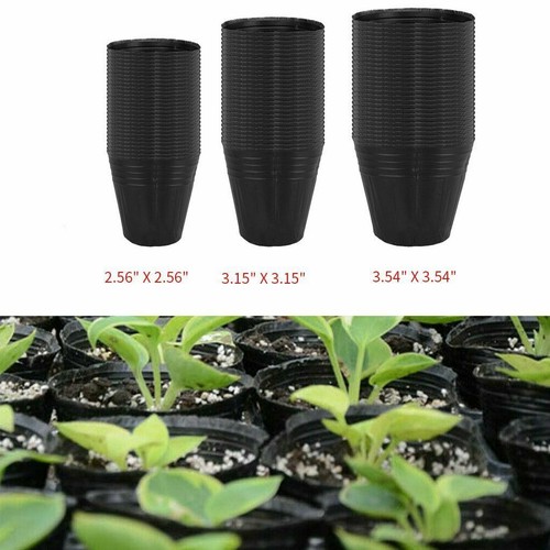 100Pcs Nursery Pots Outdoor Vegetable Flower Plant Plastic Pot Garden Plastic US - Picture 8 of 12