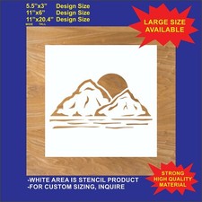 Mountain with Sun - Reusable, Flexible Plastic Stencil