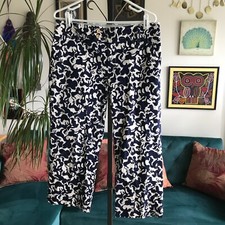 LILLY PULITZER size 6 Blue  Cream Horse Of Course William Corduroy Crop Pants