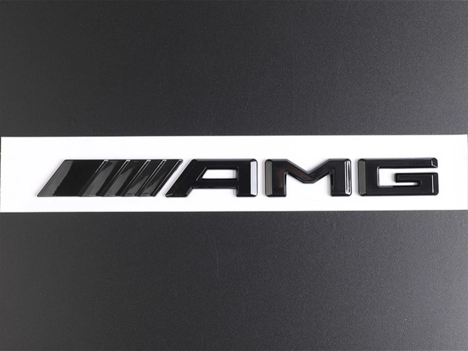 Mercedes AMG Logo Aufkleber Emblem Schriftzug Schwarz Glänzend für Heckklappe - Bild 2 von 4