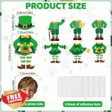 St. Patrick's Day Paper Cutouts, 60 Pcs Leprechaun Hat Decor, Craft Supply