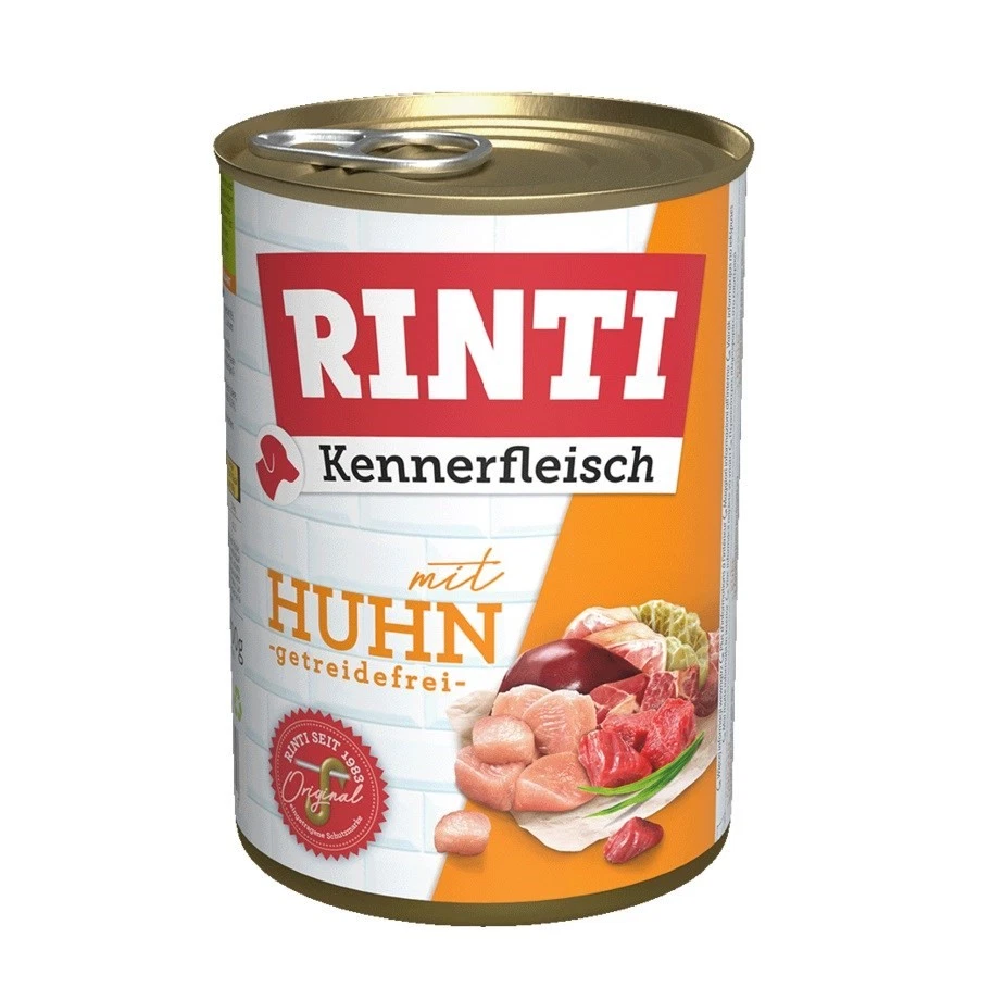 4000158910530 RINTI Kennerfleisch Chicken - Nassfutter für Hunde - 400g RINTI