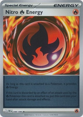 Nitro Fire Energy 086/086 Rare Chaos Rising Pokemon Reverse Holo Near Mint