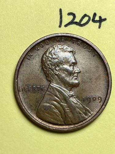 1909-VDB LINCOLN WHEAT CENT, VERY HIGH GRADE!, XF-AU #1204