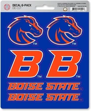 Boise State University Broncos 6-Piece Decal Sticker Set, 5x6 Inch Sheet,...