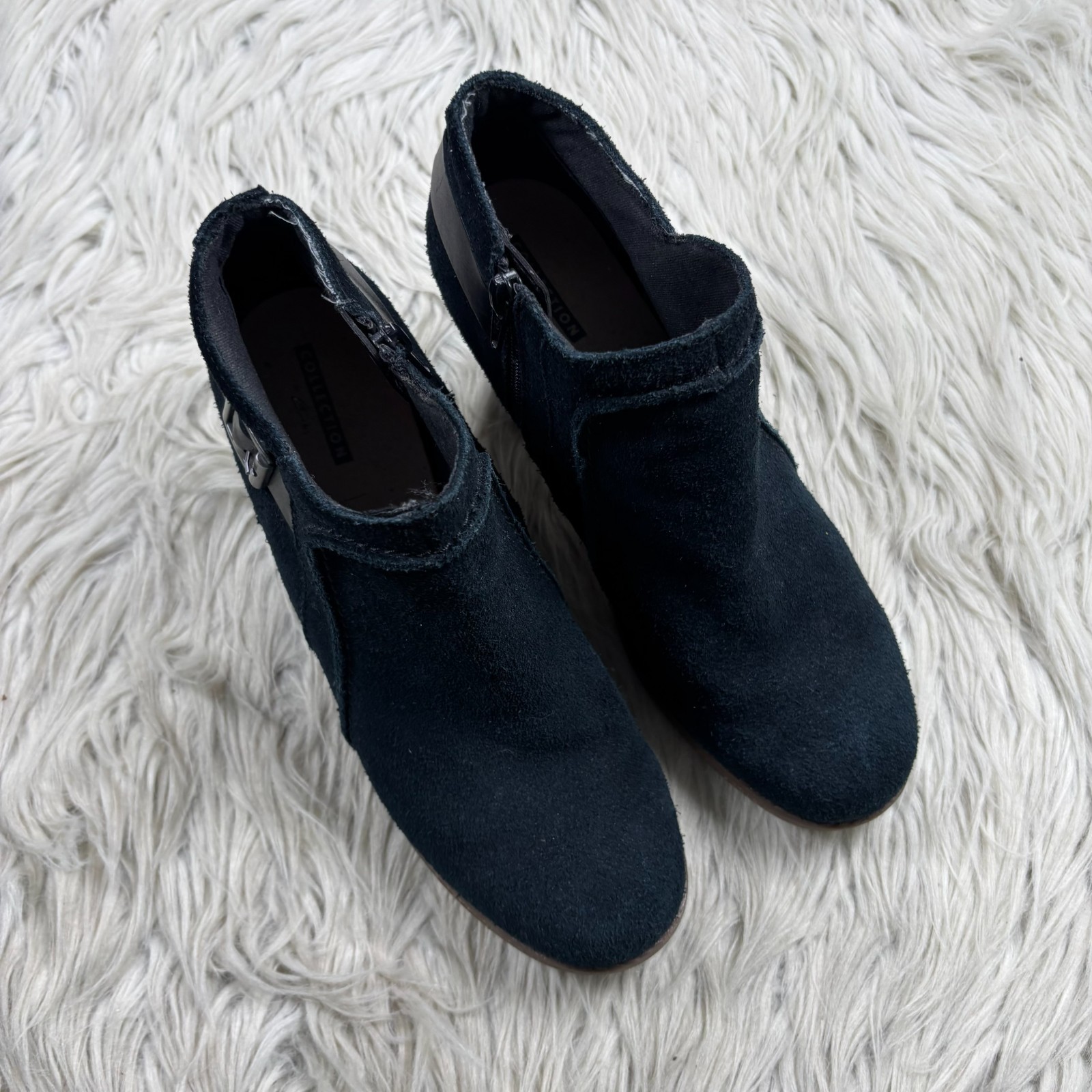 Carpet Texture Block $110 Clarks Women's 8.5 Black Suede Sashlin Ester Ankle Leather Boot ...