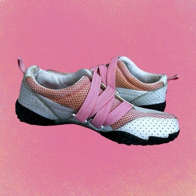 Vintage Champion Women's Size 7.5 Pink/White Strap Tennis Shoes