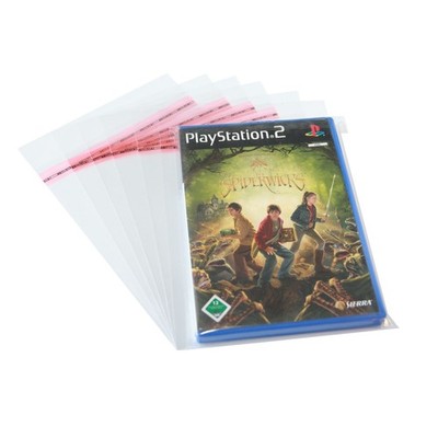 100 St. Schutzhüllen für Playstation 2 / PS2 verschließbar mit Klappe glasklar