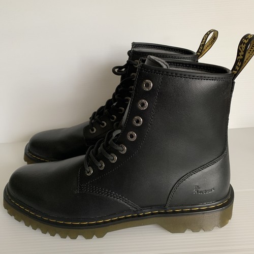 Men's Shoes Dr. Martens LEATHER 8-Eye Combat Boots BLACK Awley Size 13 T Lamper - Picture 12 of 18
