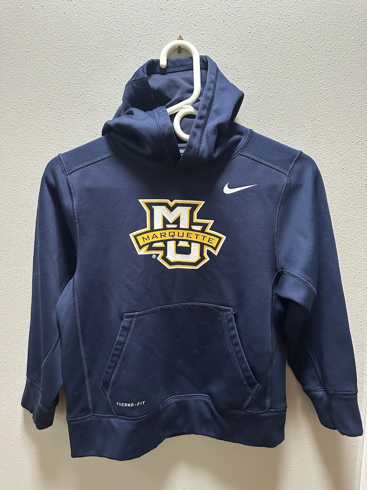 Childrem’s Nike Navy Marquette Hoodie Long Sleeve Sweatshirt Kid’s Size S