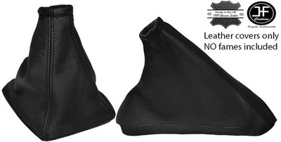 SCHWARZE NÄHTE ECHTLEDER ZAHNRAD & HANDBREMSMANSCHETTE PASST FÜR FORD C MAX 2003-2007