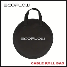 Ecoflow Portable Round Oxford Zipper cable Bag Cylinder Case Wire Storage