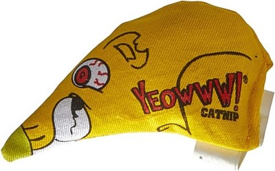 YEOWWW! Chubby Mouse Organic Catnip Cat Toy, 10cm, 2-pack yellow 