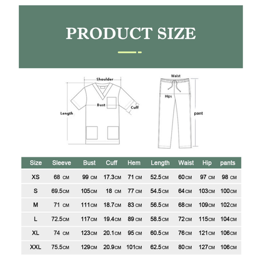 Women's Nurse Uniform Set Long Sleeve Top and Cargo Joggers in Blue, Size M - Picture 2 of 2