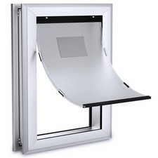 Ownpets Aluminum Large Dog Door, Pet Door with Magnetic Flap and Lockable Sli...