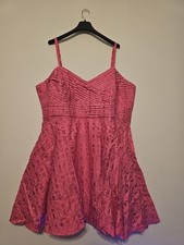 Layered With Love Women's Dress Plus Size 3X Pink Fit And Flare Sweetheart New