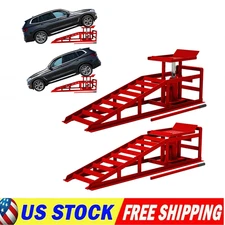 Hydraulic Car Ramps 5T 11000lbs 2 Pack Heavy Duty Steel Lift Ramps Adjustable
