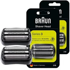 2 Pack 21B Series 3 Replacement Electric Shaver Head Cassette Foil Razor Parts