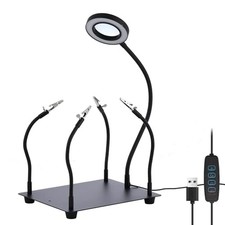 Helping Hands Soldering Station Tool with 6X Magnifying Glass, Dimmable LED L...