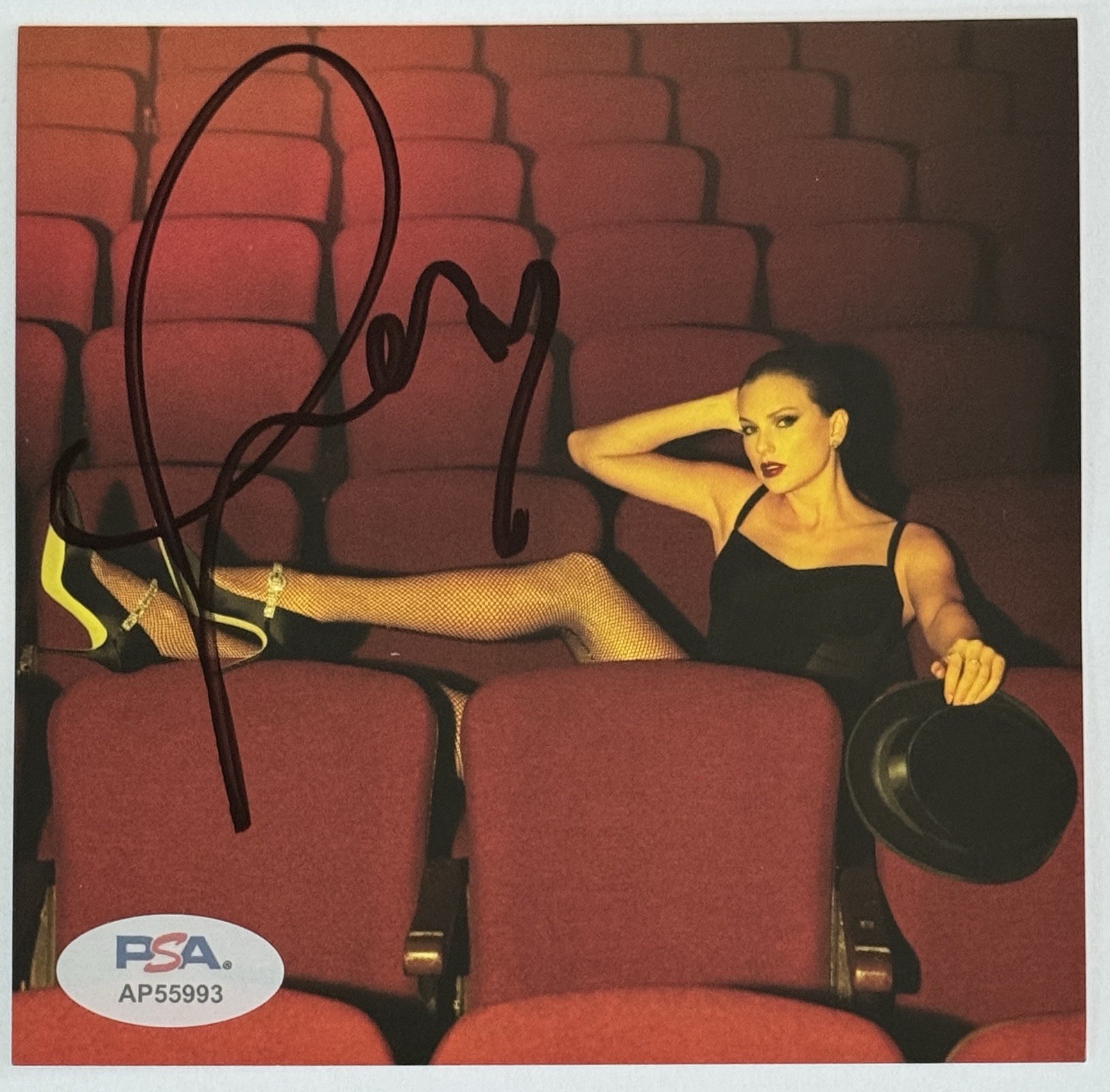 FRAMED SIGNED TAYLOR SWIFT LIFE OF A SHOWGIRL RED PHOTO CD PSA DNA COA AUTOGRAPH