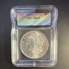 1885 Morgan Dollar Philadelphia ICG MS63 Silver  - Gorgeous Reverse Toner