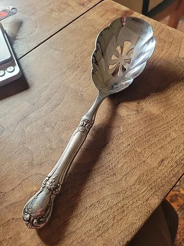 Vintage TOWLE Sterling Silver & Stainless Pierced Vegetable Spoon 9 3/8"