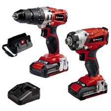 18V Cordless Drill and Impact Driver Set with 2 x Batteries, Charger and