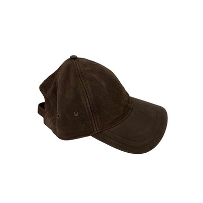 NEW Scala Classico Mens Brown 100% Leather Baseball Cap Hat VLH510-BRN One Size