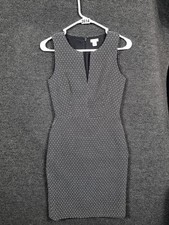 J Crew Dress Womens 2 Black White Sleeveless Sheath Polka Dot Fitted Work