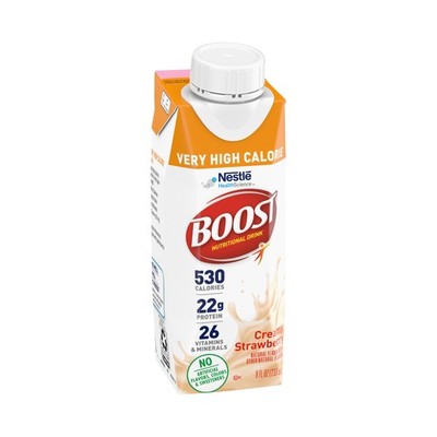 Nestle Boost Very High Calorie Complete Nutritional Drink Strawberry 8 oz 24 Ct