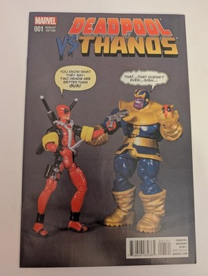 Deadpool vs Thanos #1  NM Action Figure variant Marvel 2015 Combined Shipping 