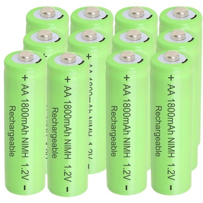 12 Count Ni-MH 1.2V AA 1800mAh Rechargeable Batteries Double A Batteries Prec...