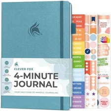 Clever Fox Four-Minute Journal – Daily Positivity Journal with Prompts 