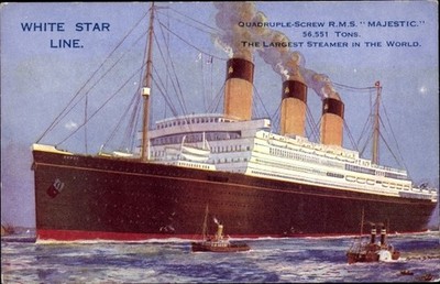 Ak Dampfer RMS Majestic, White Star Line - 10352046
