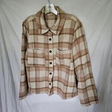 Melloday Plaid Shacket - Shirt / Jacket Women's XL - Button Up