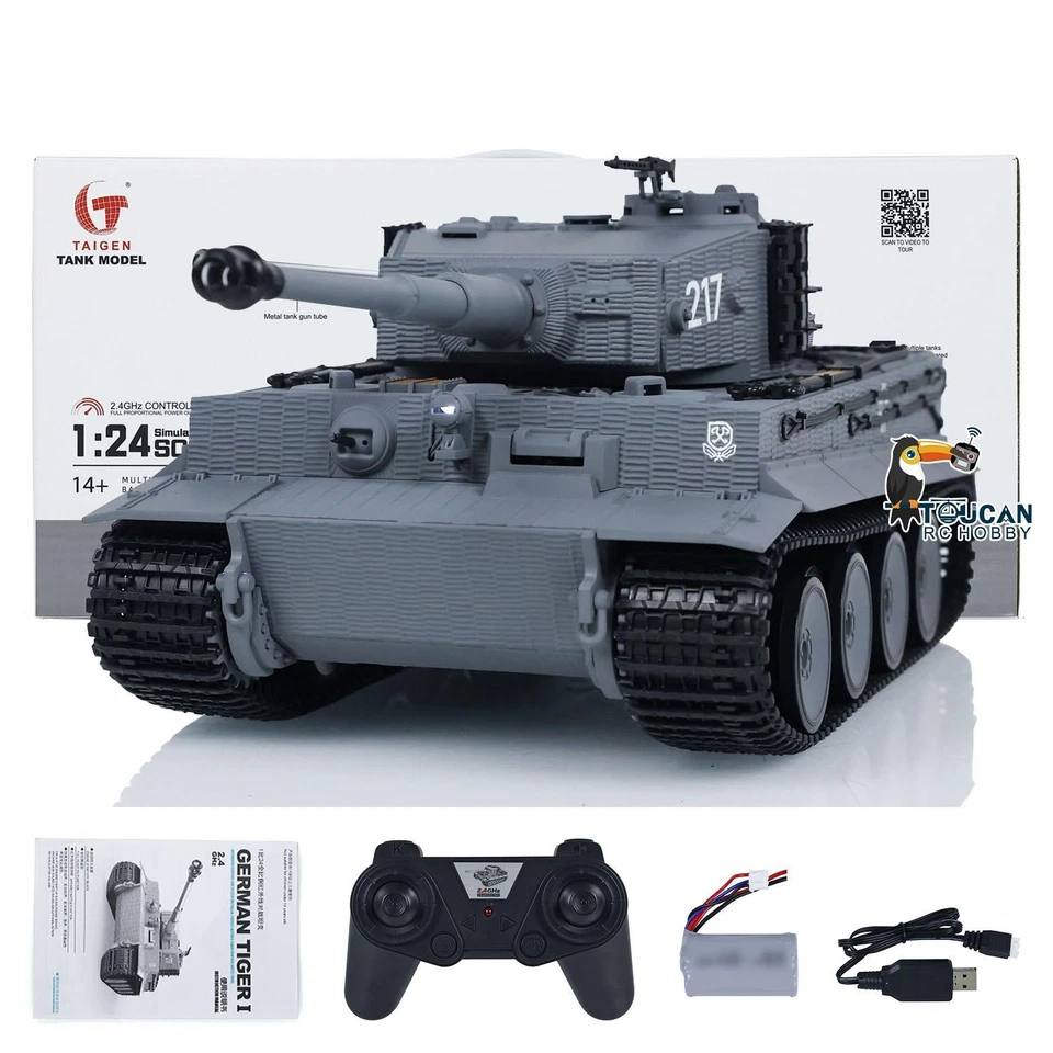 Taigen 1/24 RC Battle Tiger I Military Tanks Infrared Combat Mainboard Gearbox - Image 3 of 4