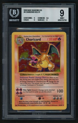 Charizard (Shadowless) graded BGS 9 for sale on eBay