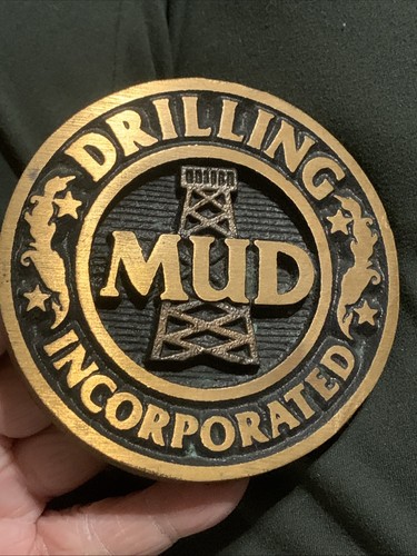 MUD DRILLING INCORPORATED BRONZE OIL INDUSTRY PAPERWEIGHT TEXAS NICE SHAPE - Picture 3 of 8