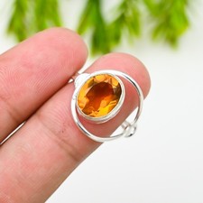 Citrine Gemstone 925 Sterling Silver Ring Handmade Jewelry Ring For Gift
