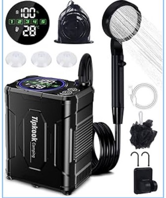 Tragbare Camping-Duschpumpe für den Außenbereich, LED-Display, wasserdicht, 5 Geschwindigkeiten, Mehrzweck 