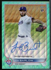 Joe Barlow Card 2022 Topps Chrome Rookie Autographs Aqua Wave Refractors #RAJOB 