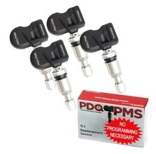 PDQ TPMS 433 MHZ Tire Pressure Sensor Stem for Chevy GMC Cadillac 4 Pack Metal