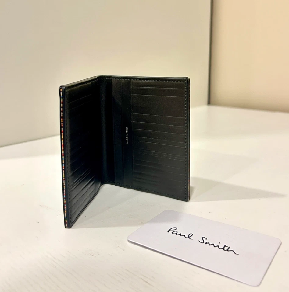 PAUL SMITH Hombre Cartera Negra 100% Cuero de Becerro - NUEVO Foto 4 de 4