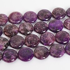 AAA Lepidolite Smooth Purple Round Gemstone Beads 16X5MM Full Strand 15"