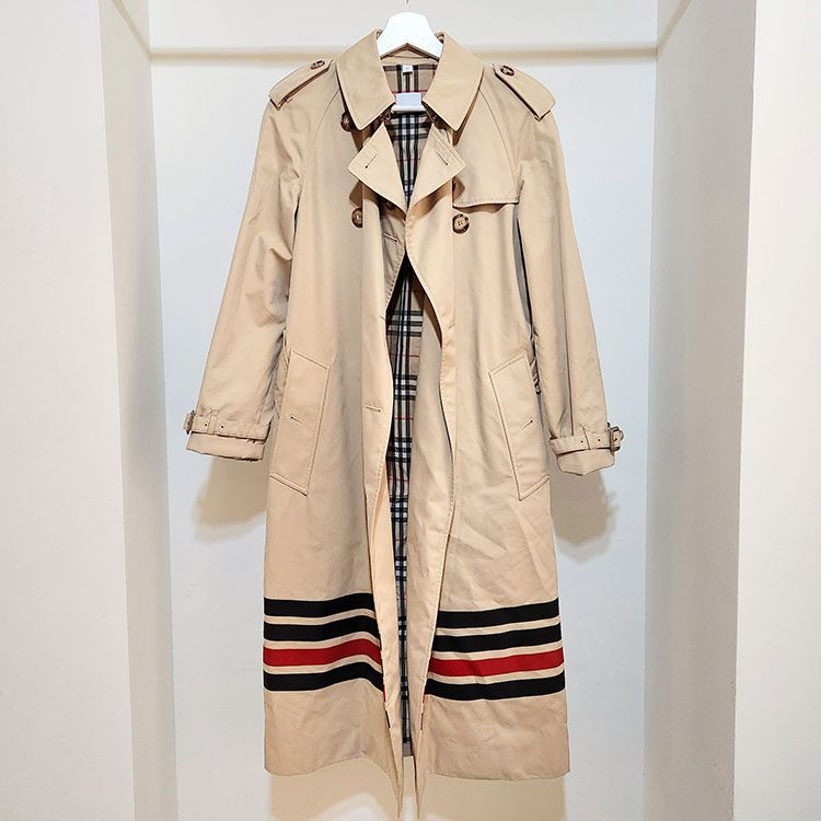 Burberry Waterloo Gabardine Stripe Trench Coat L611687