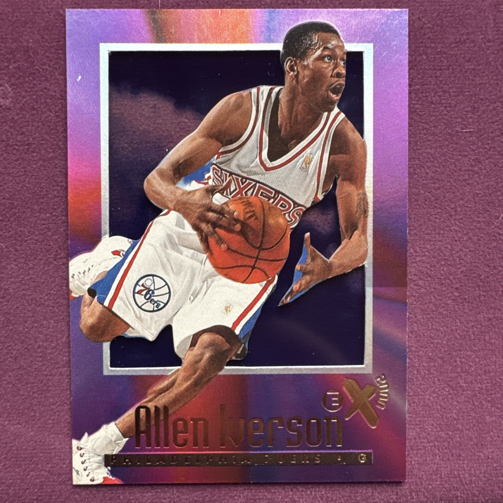 Allen Iverson Rookie Card! SkyBox 1996-97 E-X2000 #53 Philadelphia 76ers